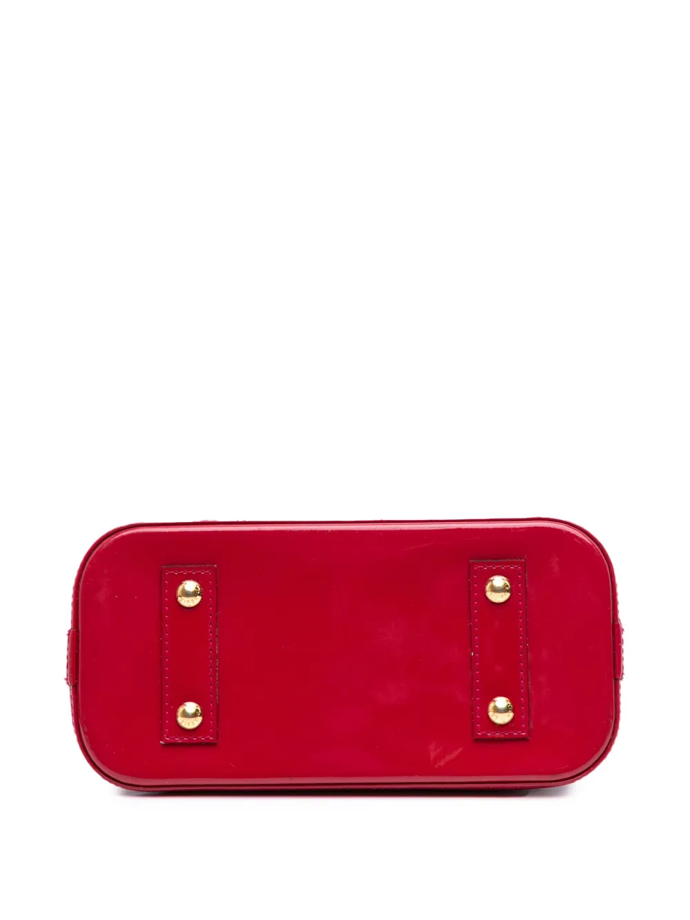 Pre-owned Louis Vuitton 2013 Monogram Vernis Alma Bb Satchel In Red