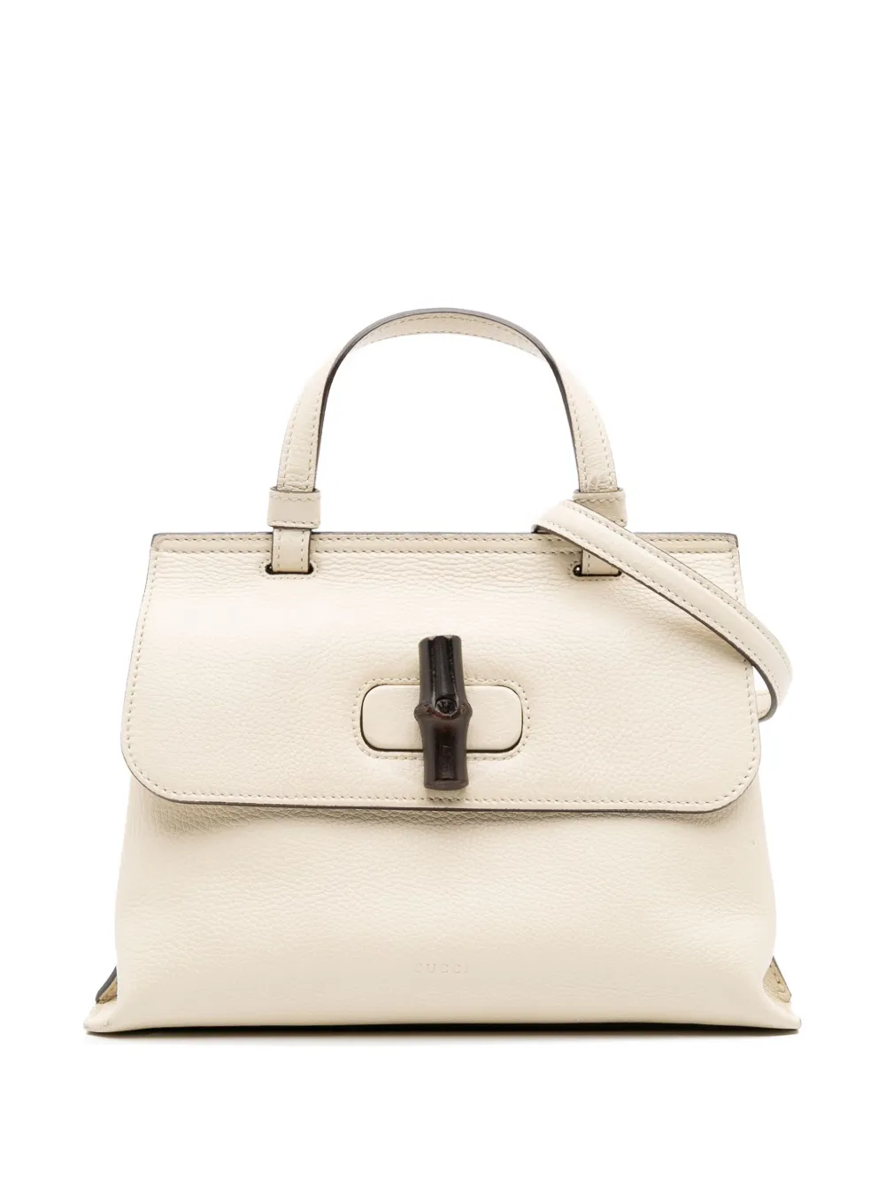 Gucci Pre-Owned 2016-2025 スモール レザー バンブー デイリー サッチェルバッグ - ホワイト Gucci Pre-Owned 2016-2025 スモール レザー バンブー デイリー サッチェルバッグ - ホワイト