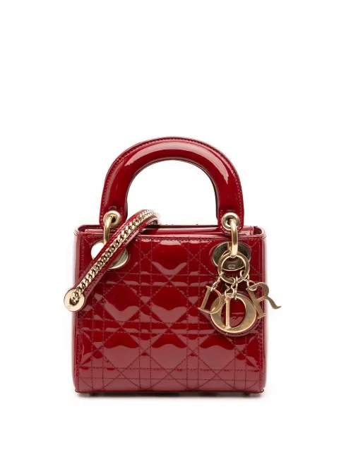Christian Dior Pre-Owned 2017 Mini Patent Cannage Lady Dior satchel