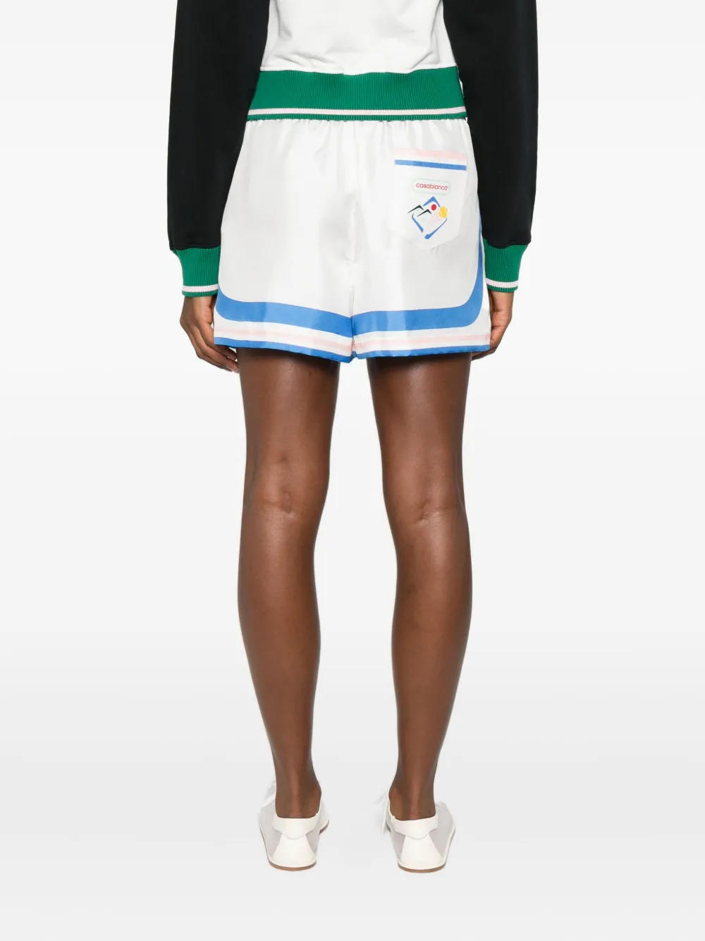 Casablanca Fuji Dream zijden shorts Wit