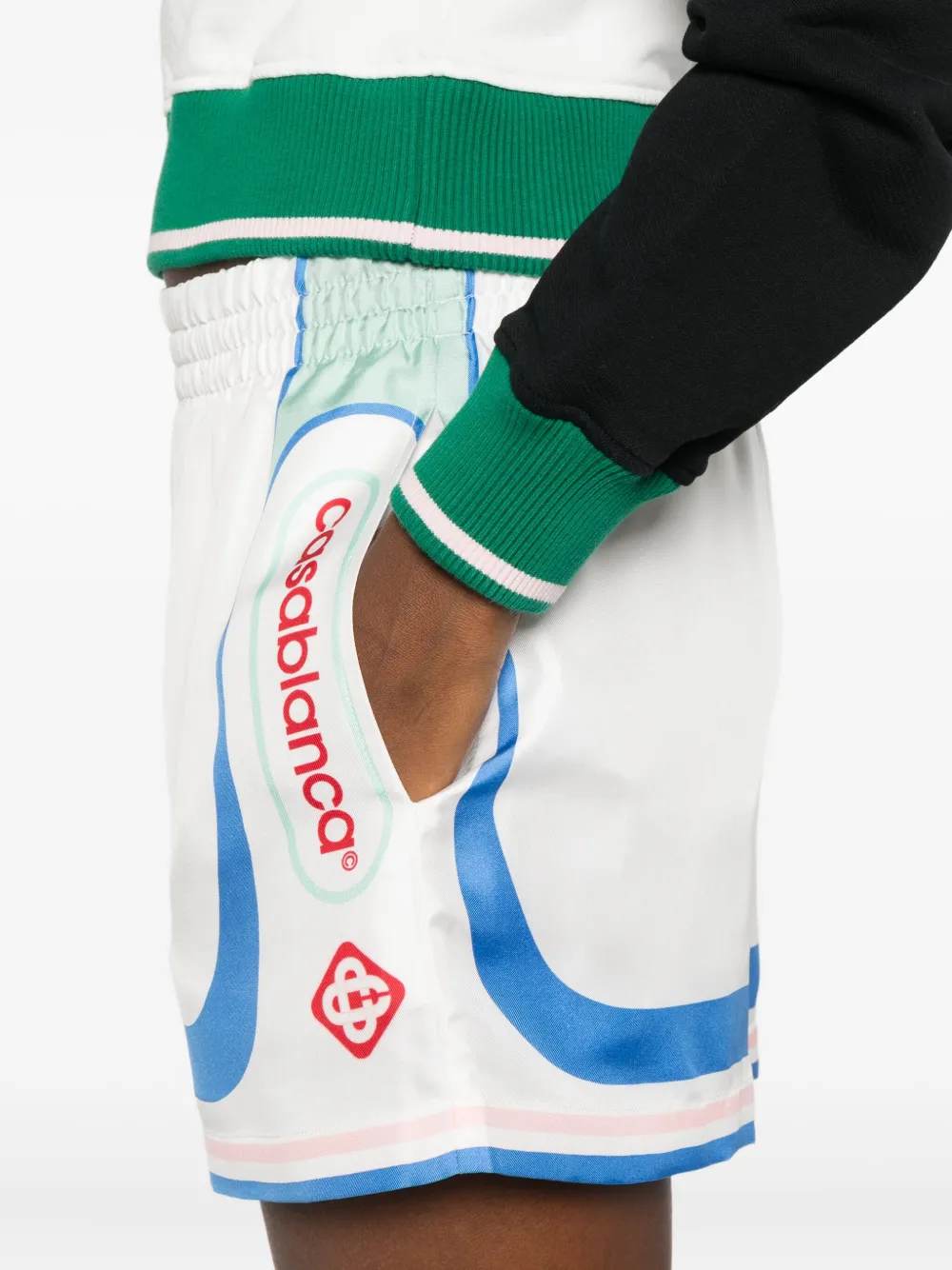 Casablanca Fuji Dream zijden shorts Wit