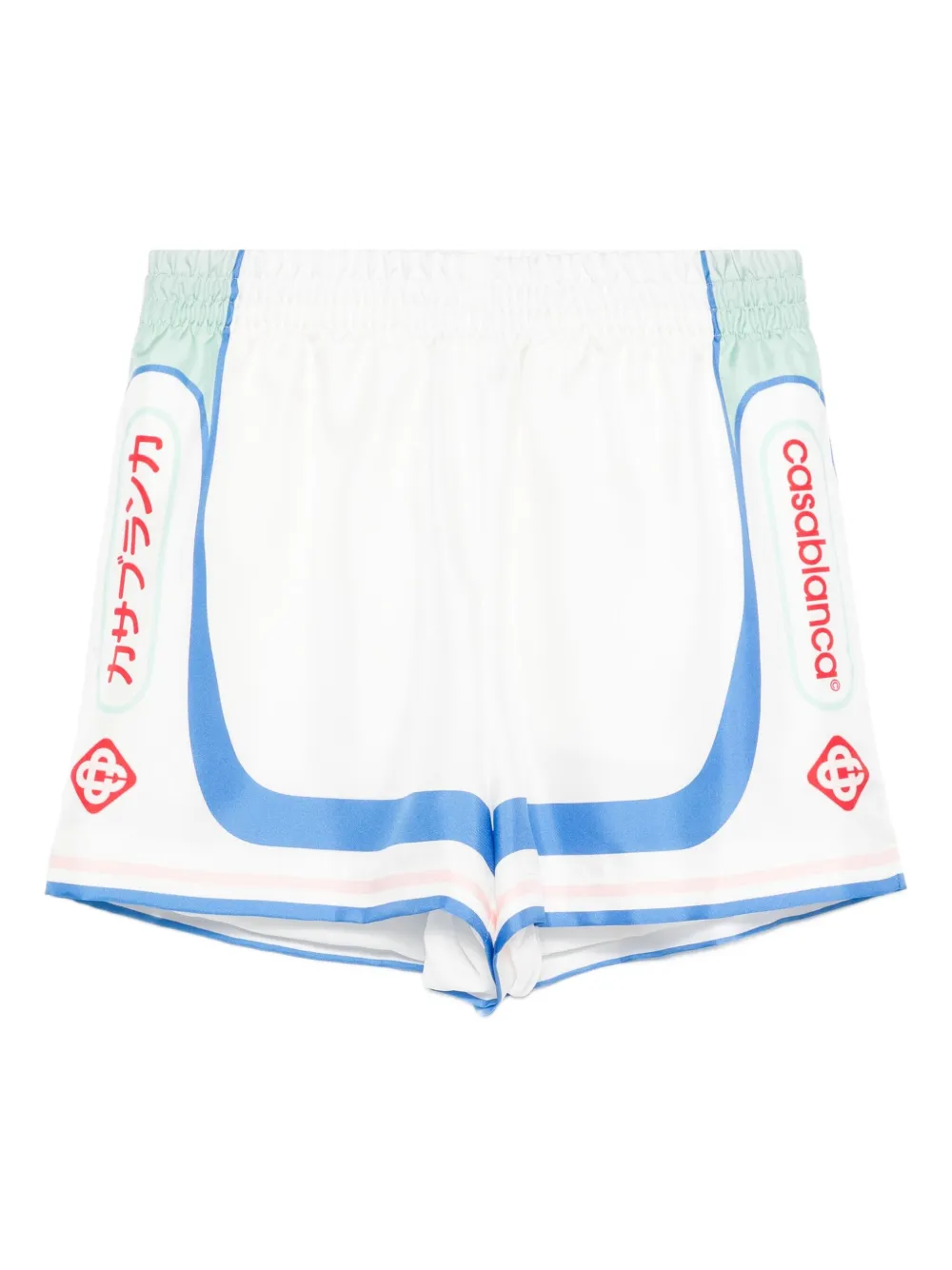 Casablanca Fuji Dream silk shorts | White | Image 1