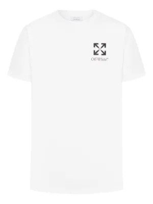 Off-White logo-embroidered T-shirt | White | FARFETCH CA
