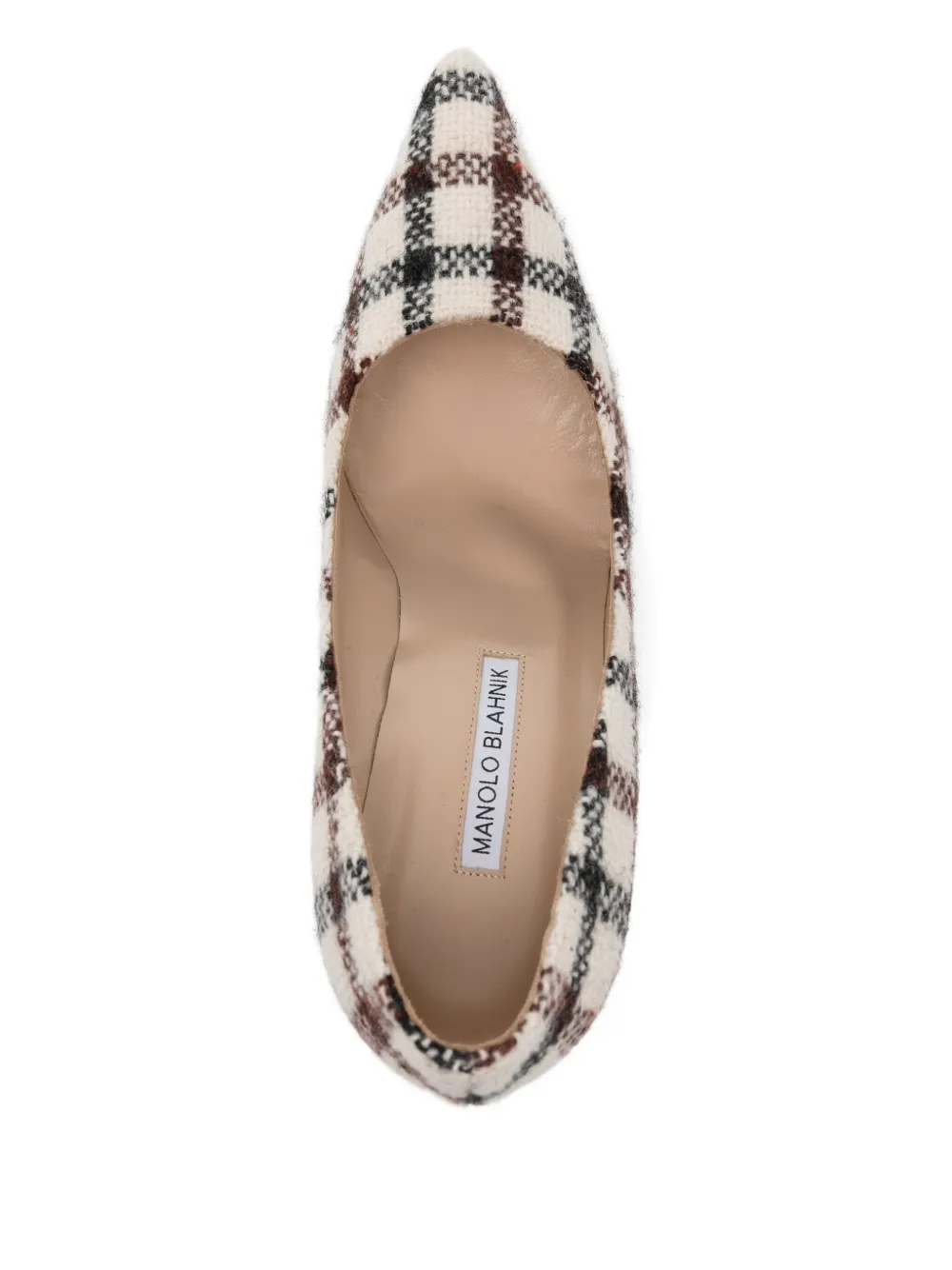 Manolo Blahnik Bb 90 Checked-tweed Leather Pumps In Multi