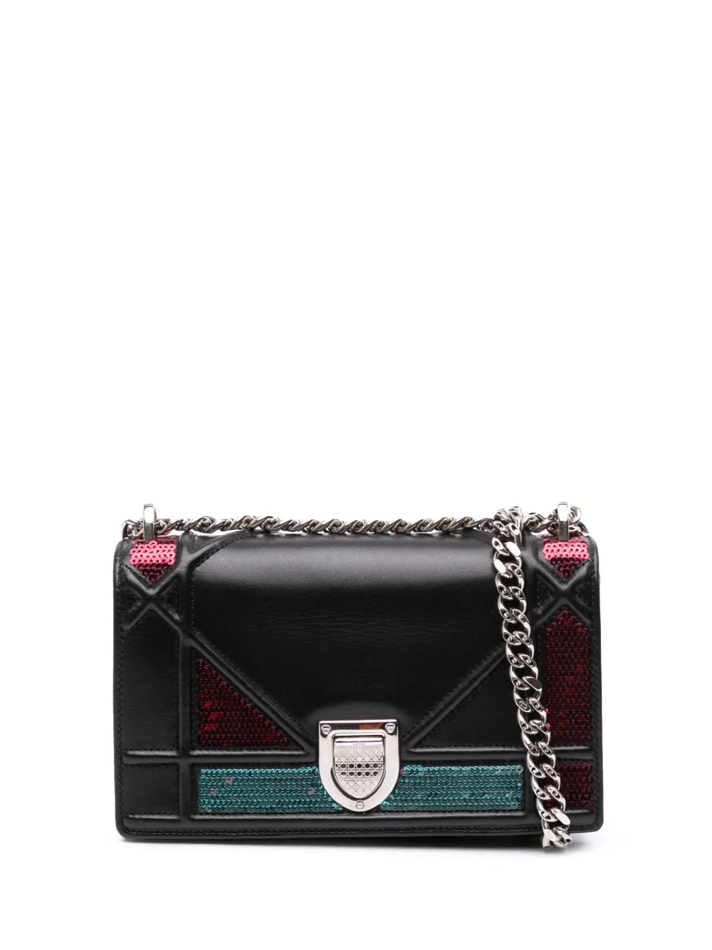 Christian Dior Pre-Owned 2015 ミニ ラムスキン スパンコール ディオラマ フラップ ショルダーバッグ - Christian Dior Pre-Owned 2015 ミニ ラムスキン スパンコール ディオラマ フラップ ショルダーバッグ -