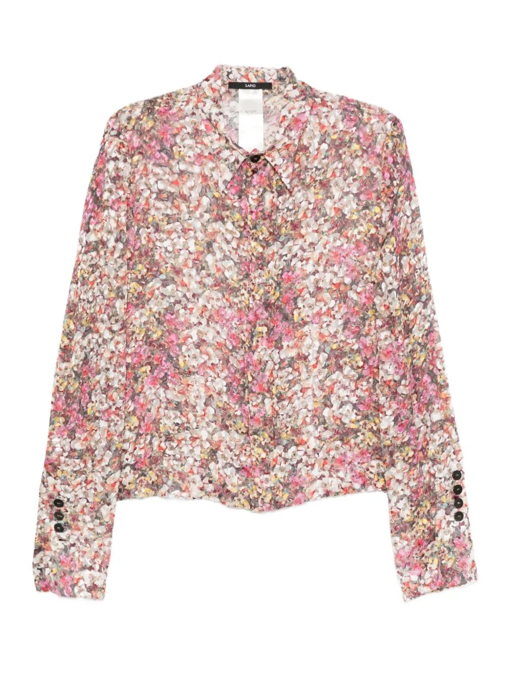SAPIO floral-print long-sleeve shirt | Pink | Image 1