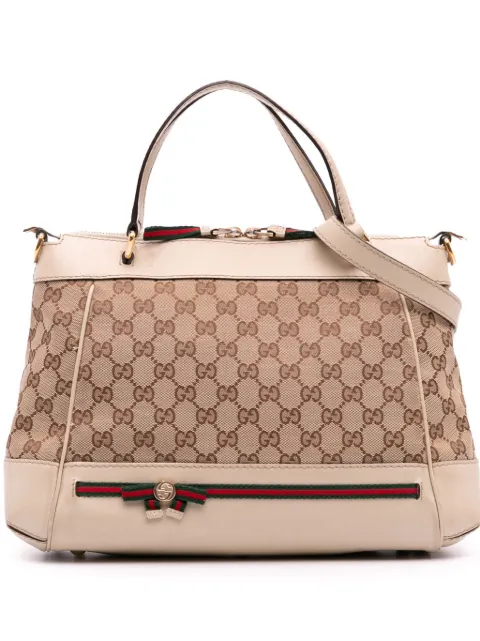 Gucci Pre-Owned 2016-2025 Small GG Canvas Web Mayfair satchel