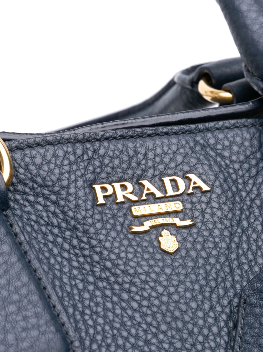 Pre-owned Prada 2010-2025 Vitello Daino Open Convertible Tote Satchel In Blue