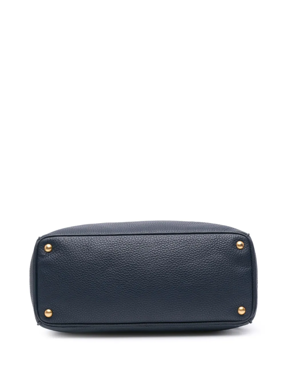 Pre-owned Prada 2010-2025 Vitello Daino Open Convertible Tote Satchel In Blue
