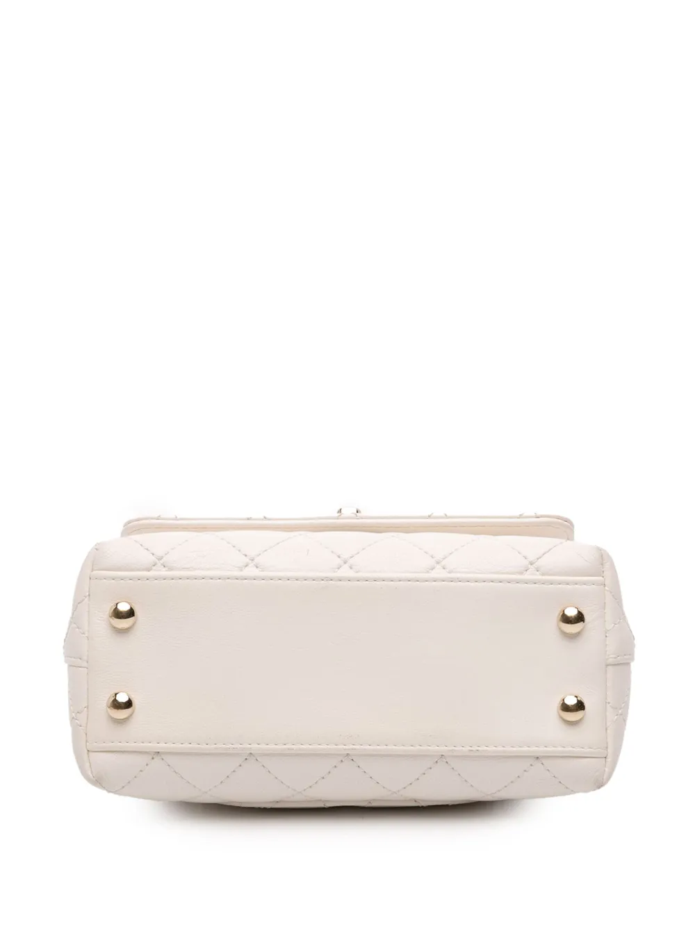 Pre-owned Chanel 2021 Extra Mini Quilted Goatskin Rainbow Top Handle Flap Satchel In Multi