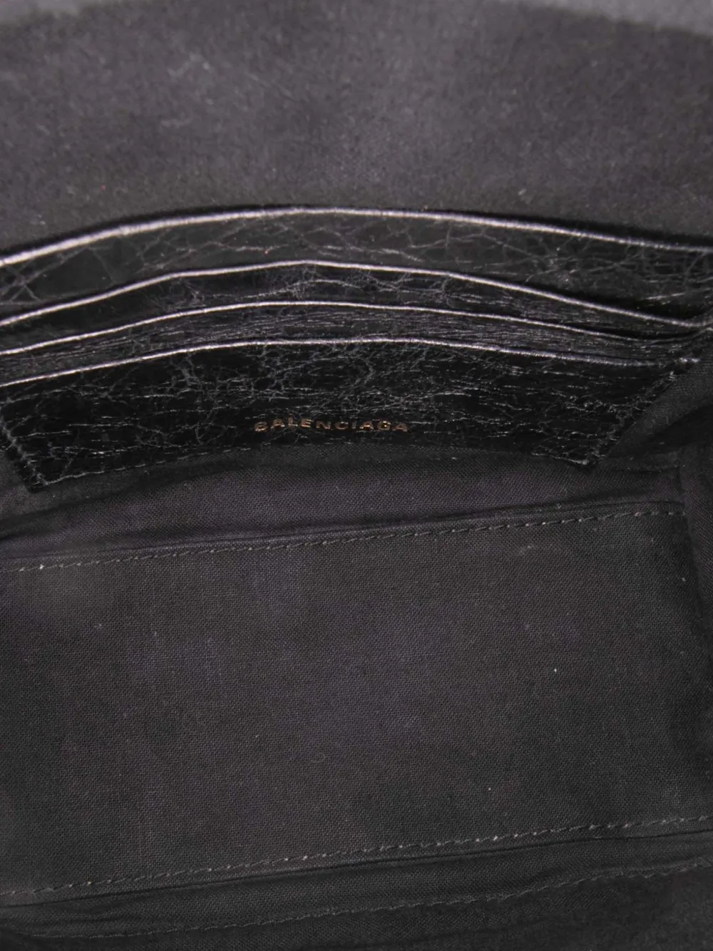 Pre-owned Balenciaga 2018 Xxs Lambskin Bazar Shopper Satchel In Black