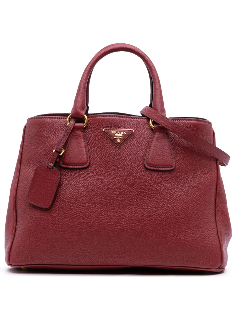 Prada Pre-Owned 2013-2025 Vitello Daino Open Convertible Tote satchel | Red | Image 1
