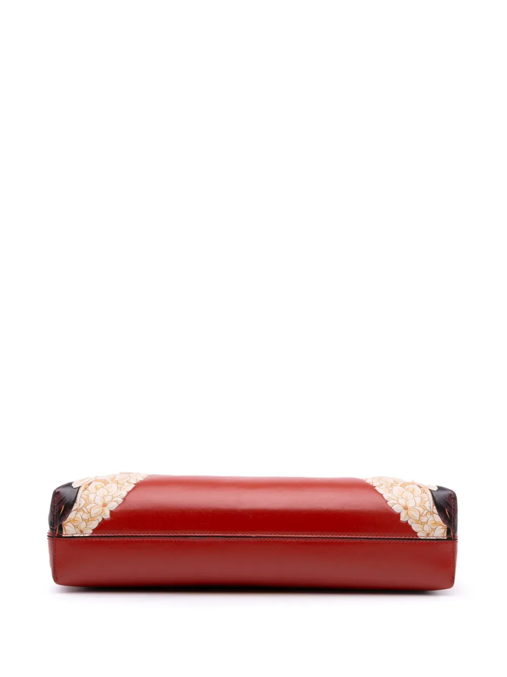 Pre-owned Ferragamo 2000-2025 Printed Leather Trifolio Shoulder Bag In Red
