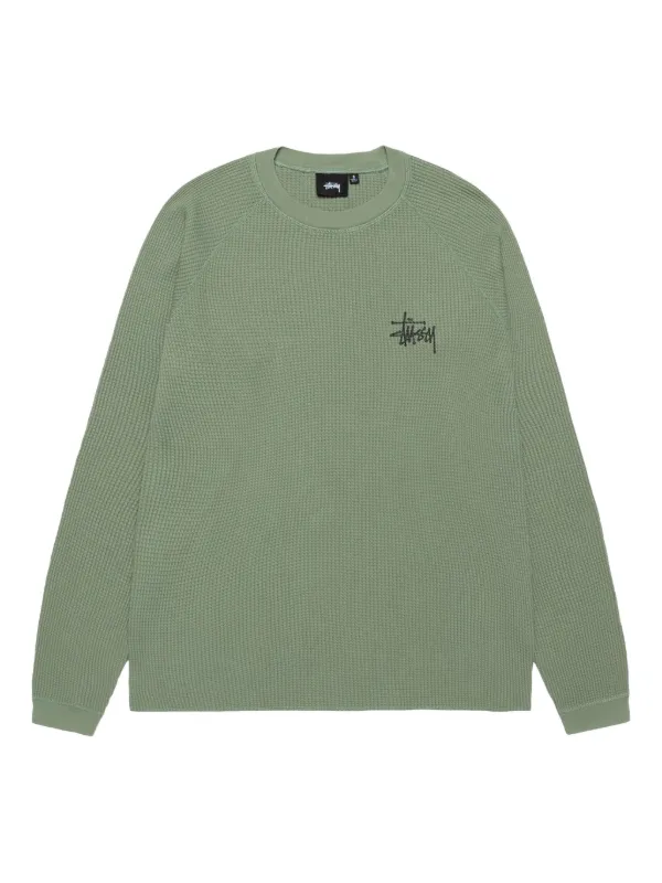 Stüssy Basic Thermal Sweatshirt | Green | FARFETCH