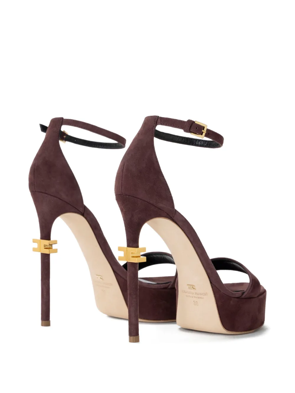 Elisabetta Franchi Sandalen met plateauzool Bruin