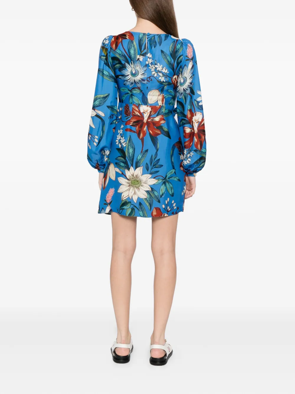 FARM Rio Surreal wikkeljurk met bloemen Blauw