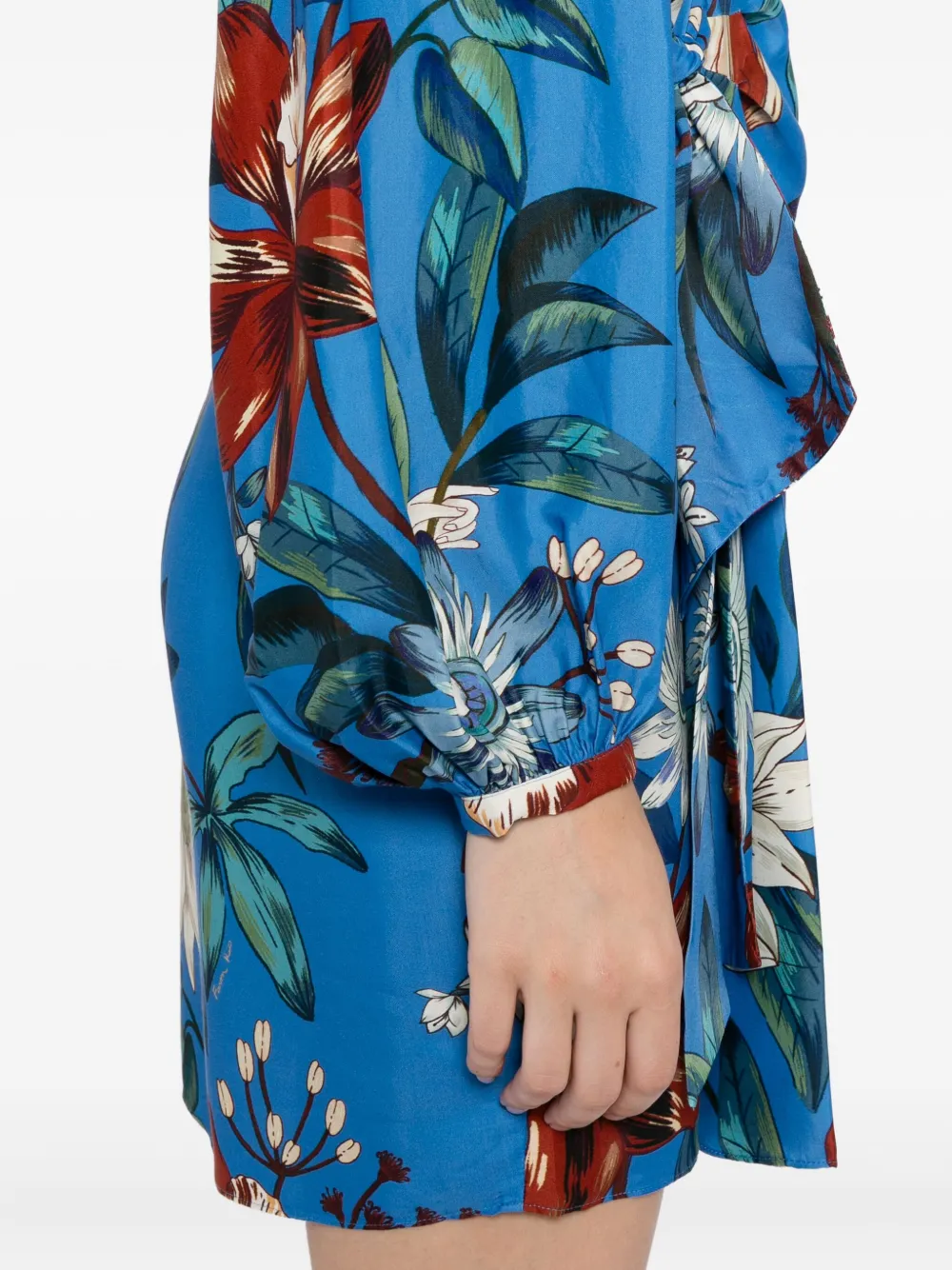 FARM Rio Surreal wikkeljurk met bloemen Blauw