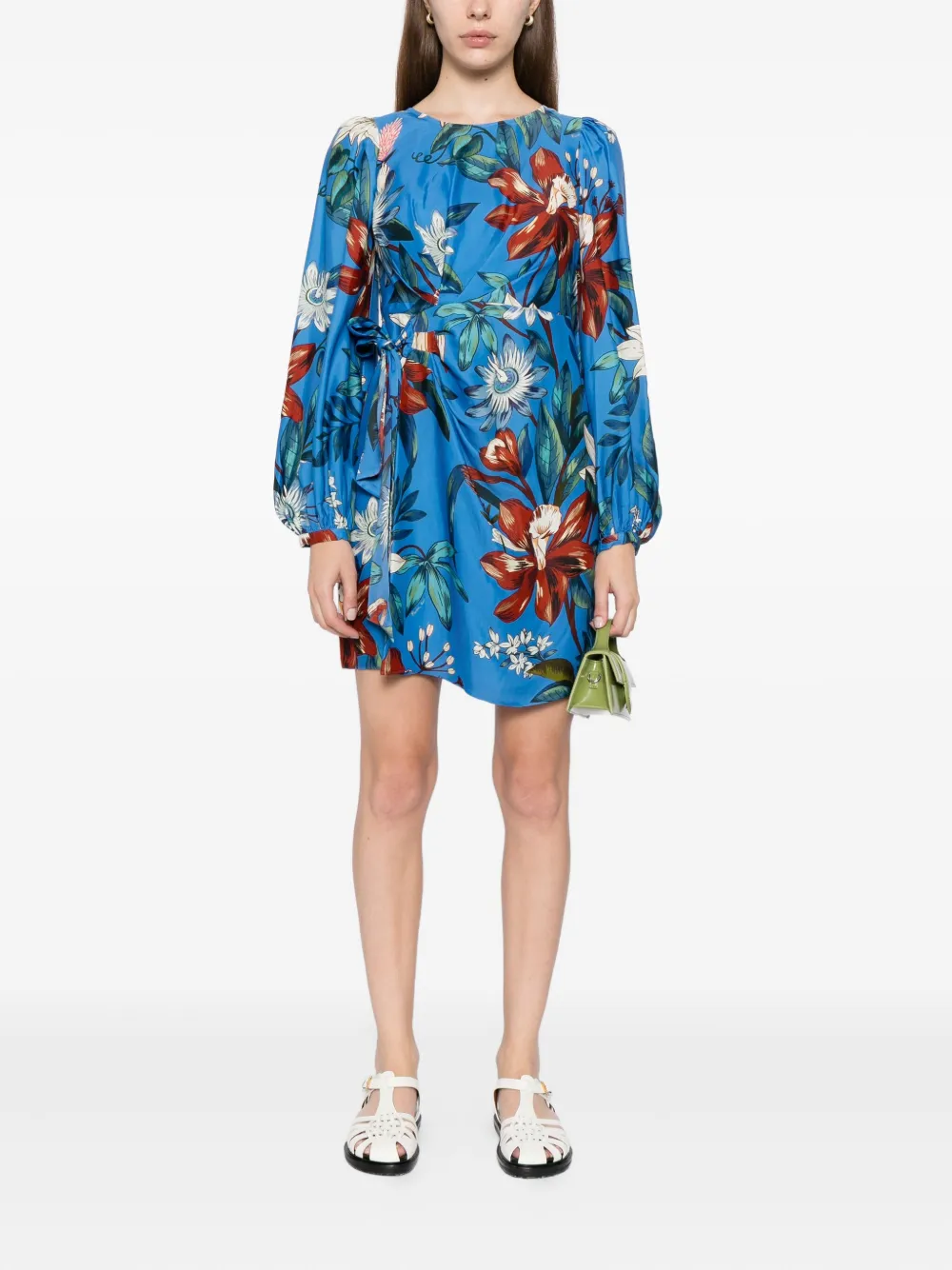 FARM Rio Surreal wikkeljurk met bloemen - Blauw