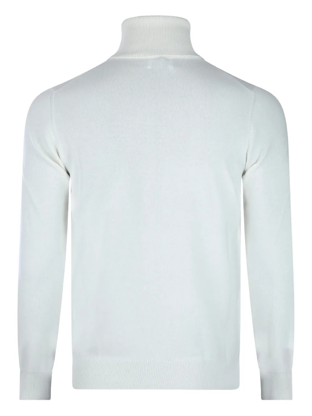 Malo Turtleneck Sweater With Ribbed Cuffs And Hem In White