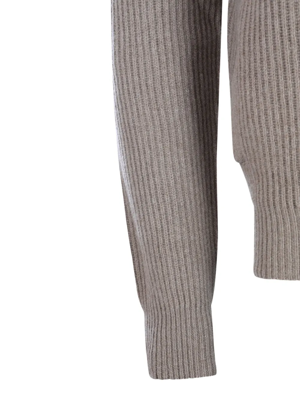 Lardini Trui met hoge kraag en rits Bruin