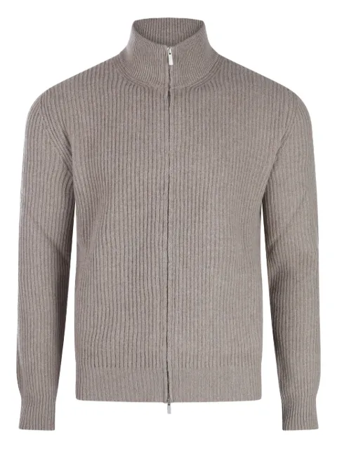 Lardini high-collar zip-up sweater