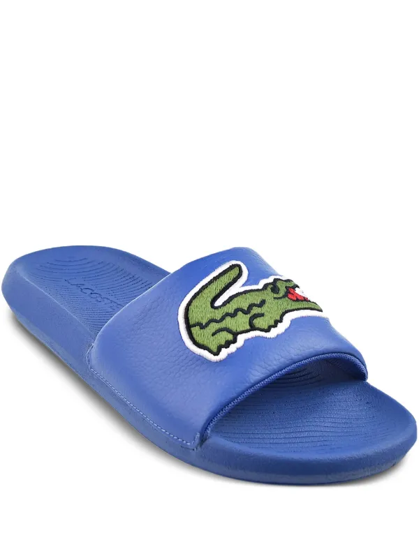 Lacoste Croco Slides Blue FARFETCH IN