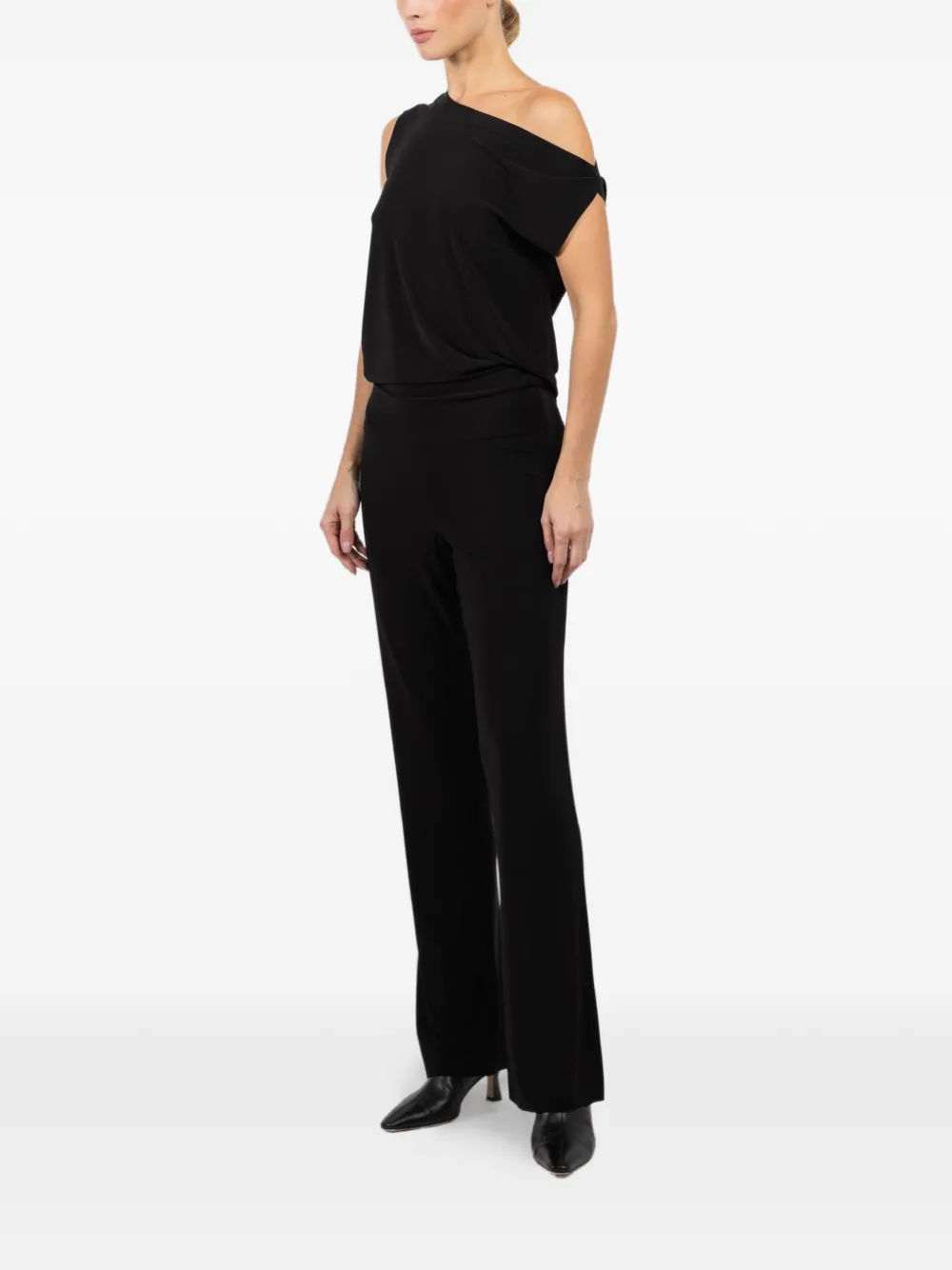  Norma Kamali Pantalon évasé à Taille Ceinturée - Noir 