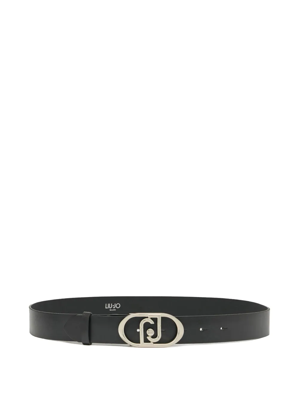 Liu •jo Lapuffy Leather Belt In Black