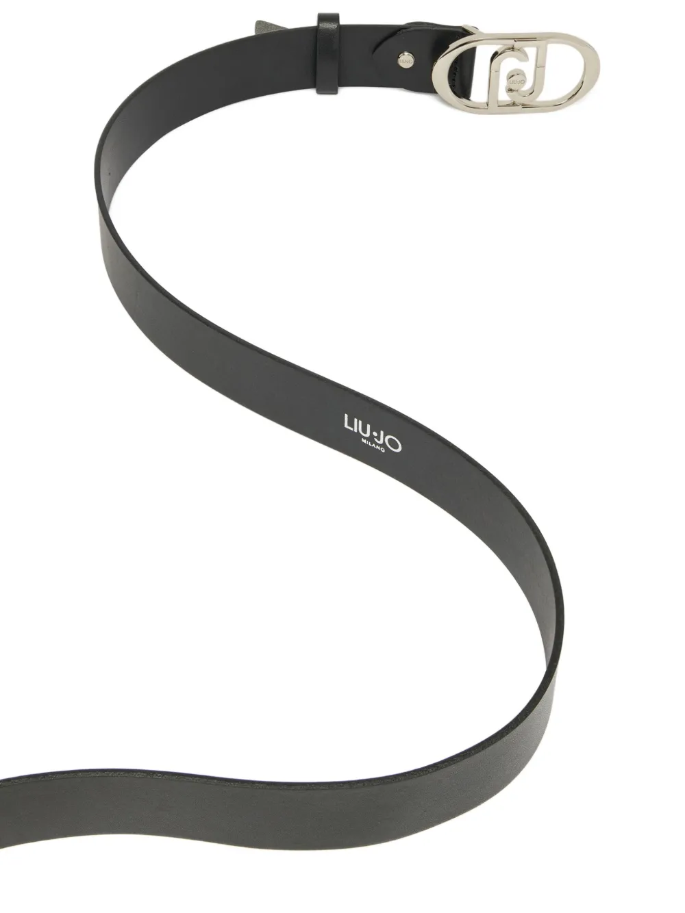 Liu •jo Lapuffy Leather Belt In Black