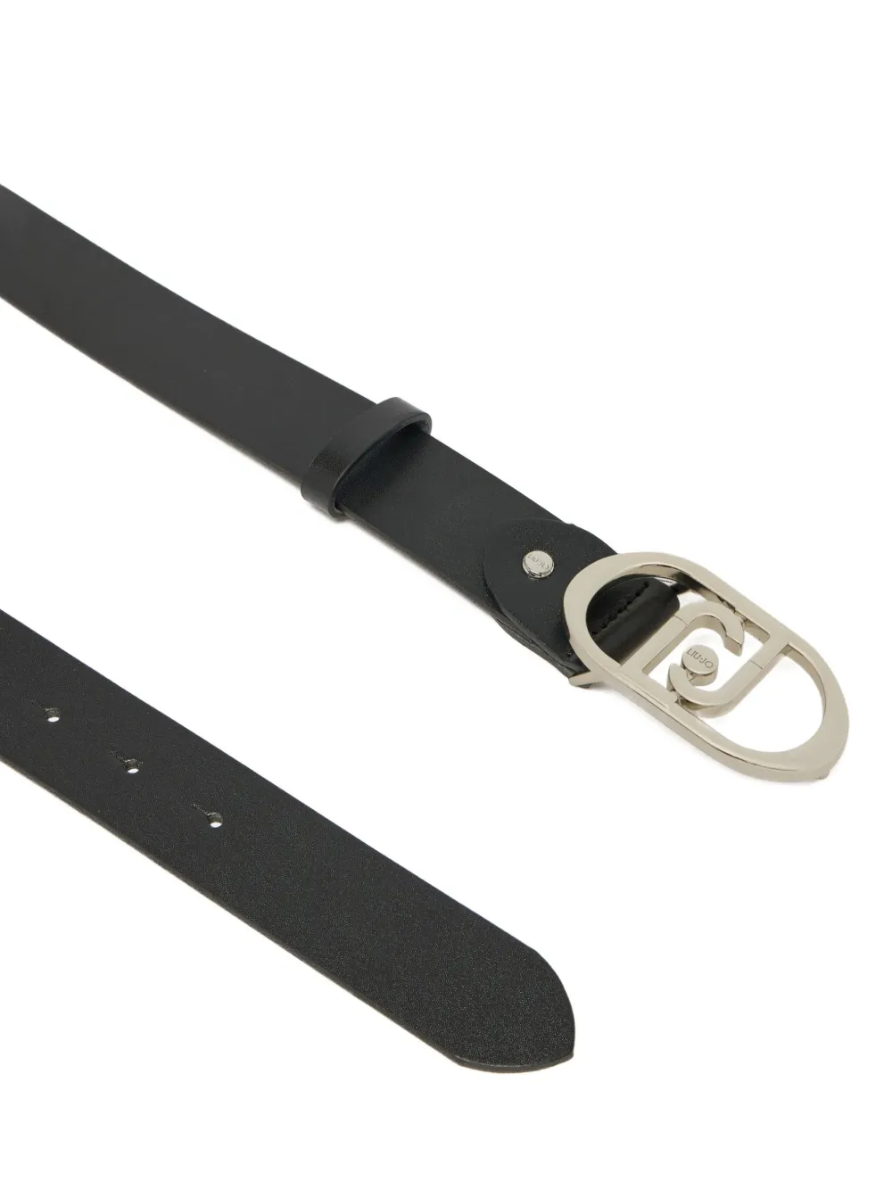 Liu •jo Lapuffy Leather Belt In Black