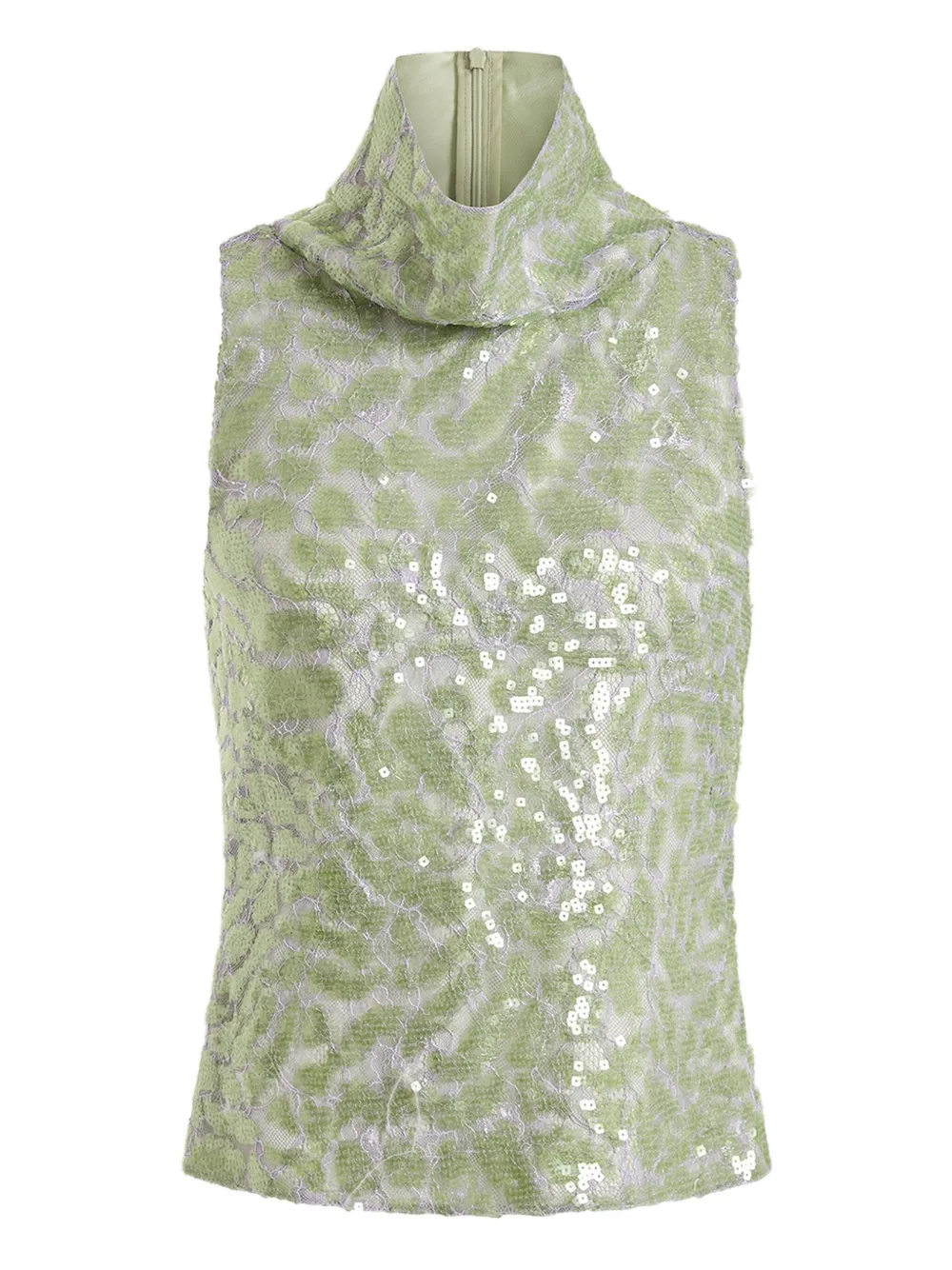 16arlington Acari Lace Sequinned Top In Green