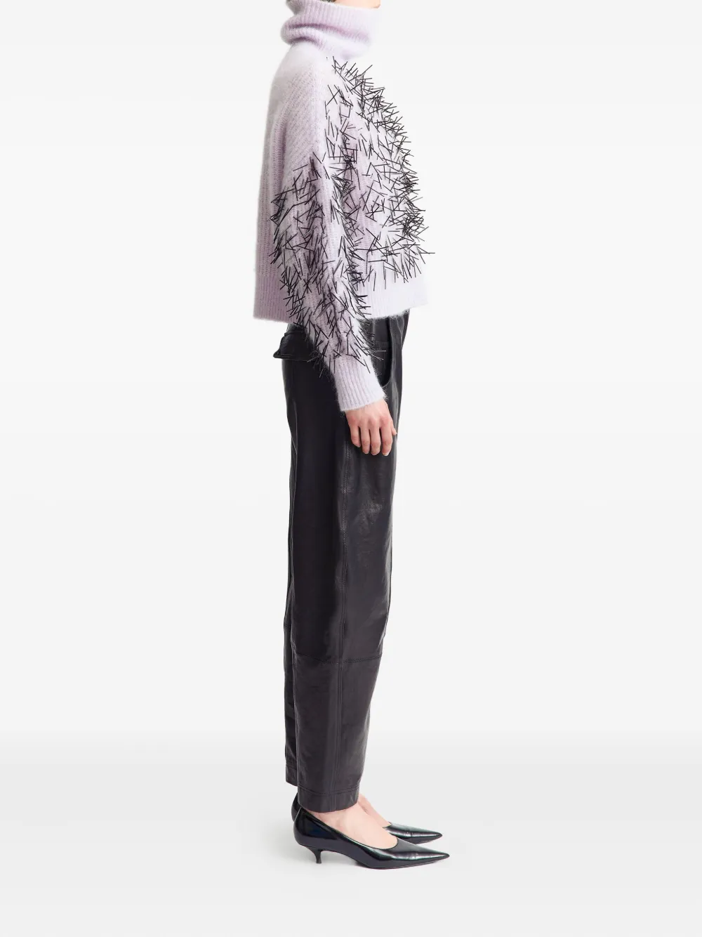16arlington Embellished Turtleneck Sweater In Purple