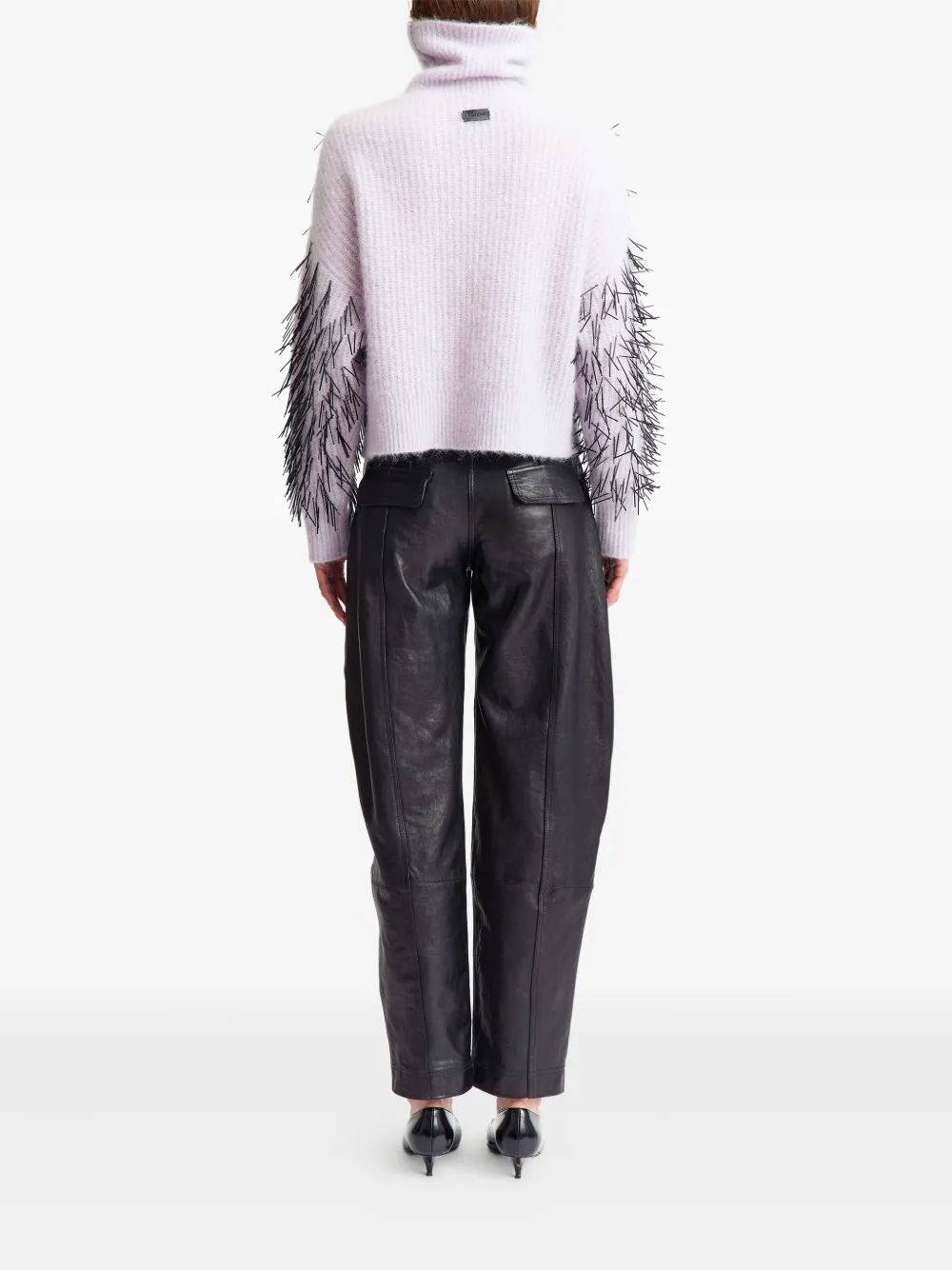 16arlington Embellished Turtleneck Sweater In Purple