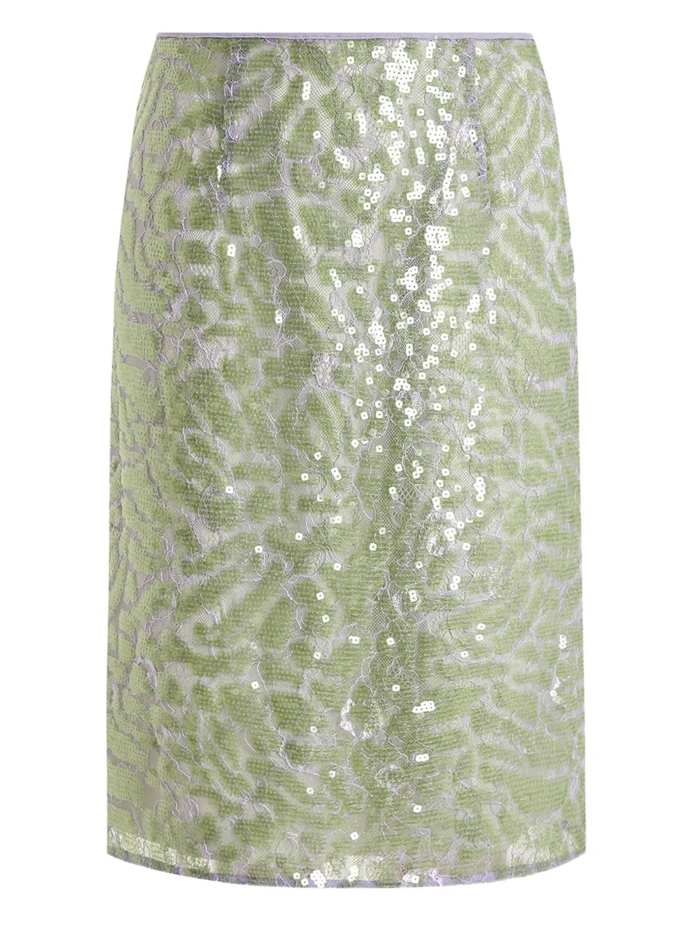 16Arlington Elice lace sequinned midi skirt | Green | Image 1
