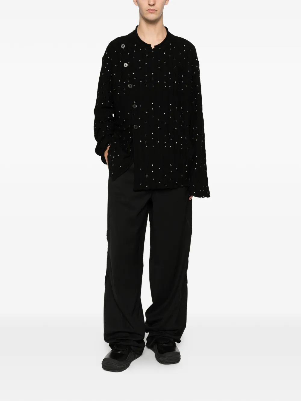Kiko Kostadinov K-Dart button-side trousers - Zwart