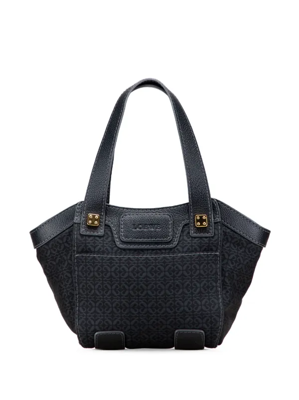 Loewe Pre-Owned 2007 アナグラム キャンバス トートバッグ | ブラック