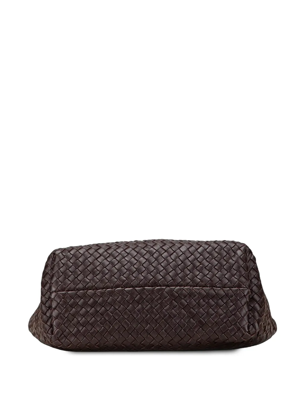 Pre-owned Bottega Veneta 2012-2025 Lambskin Intreccio Cabat Tote Bag In Brown