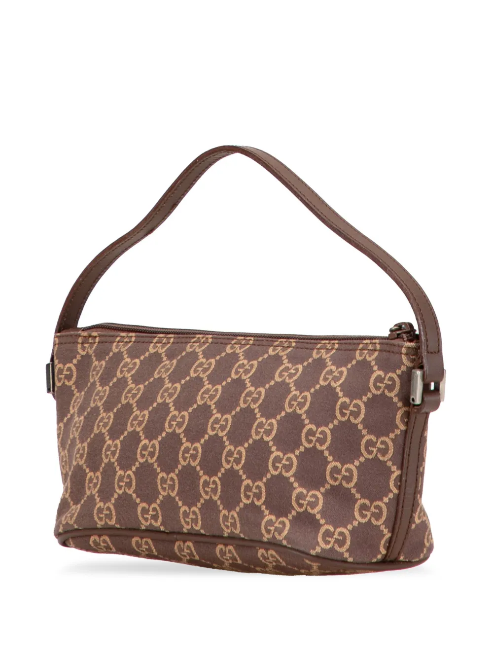 Pre-owned Gucci 2000-2015 Gg Canvas Boat Shoulder Bag In Brown