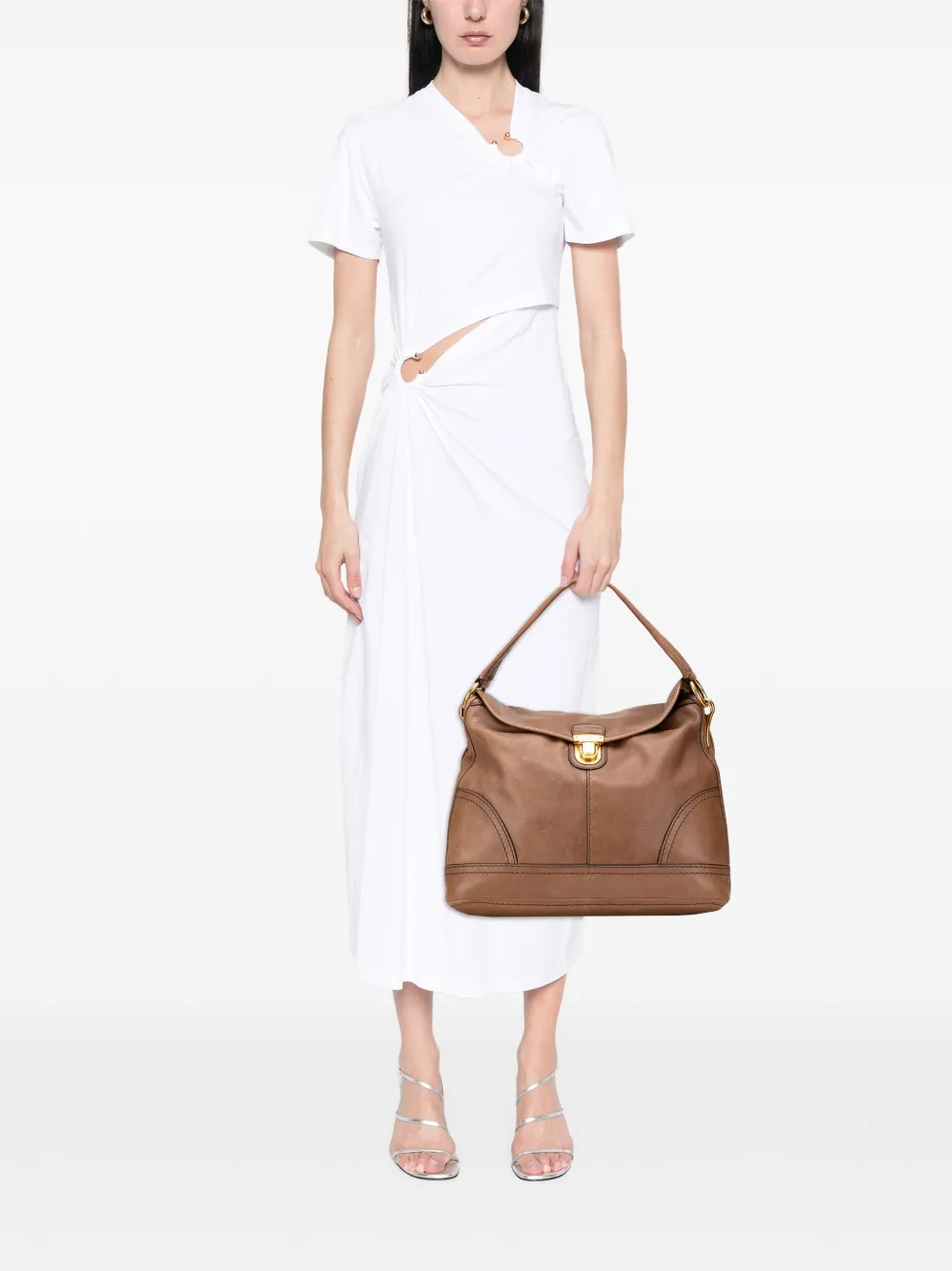 Prada Pre-Owned 2000-2025 Cervo Shine Flap hobo bag | Pre-Owned | Image 2