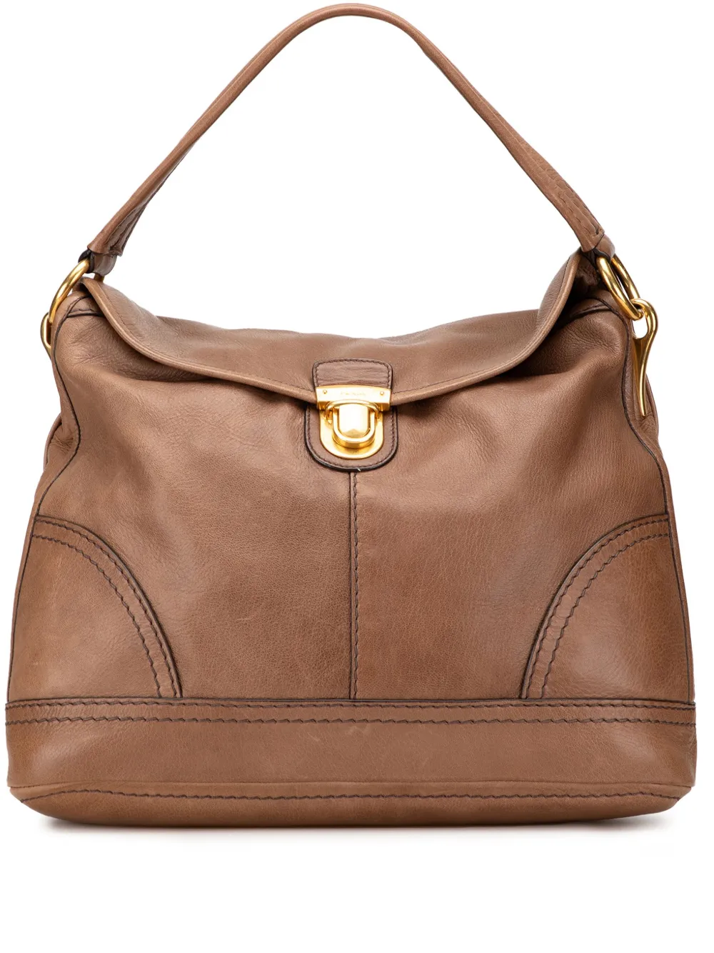 Prada Pre-Owned 2000-2025 Cervo Shine Flap hobo bag | Brown | Image 1