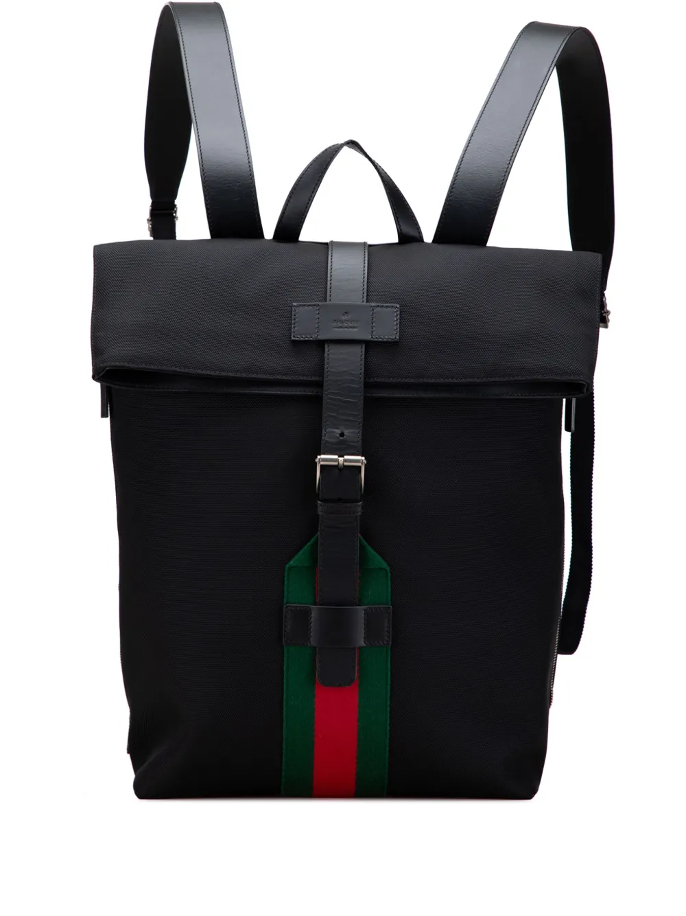 Gucci Pre-Owned 2016-2025 Canvas Techno Web Fold Over backpack | Black | Image 1