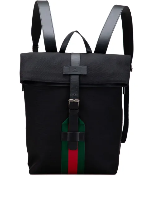 Gucci Pre-Owned 2016-2025 Canvas Techno Web Fold Over backpack