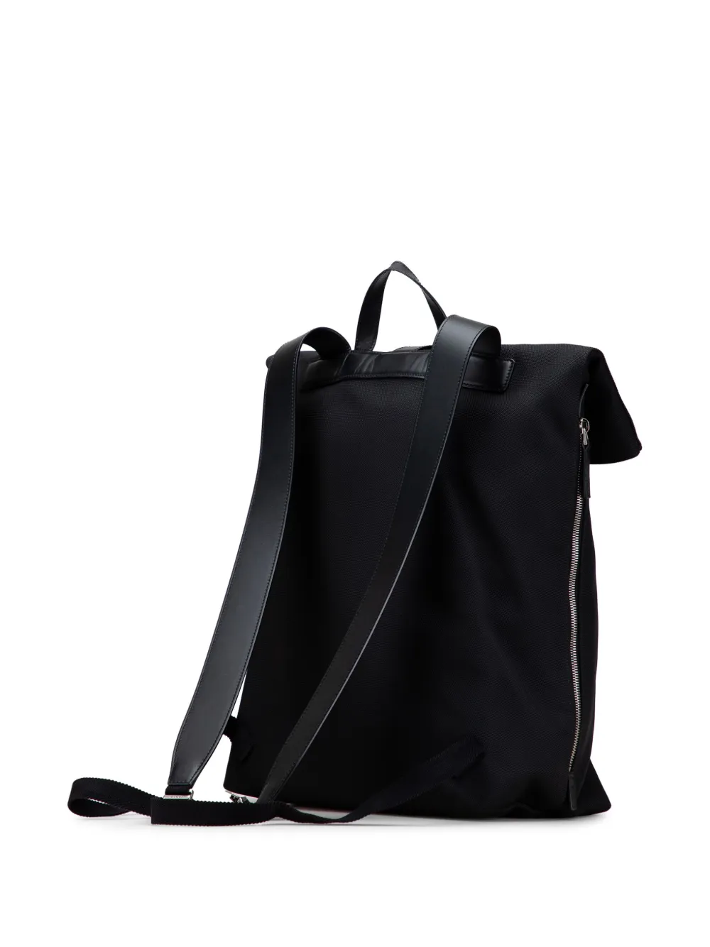 Pre-owned Gucci 2016-2025 Canvas Techno Web Fold Over Backpack In Black