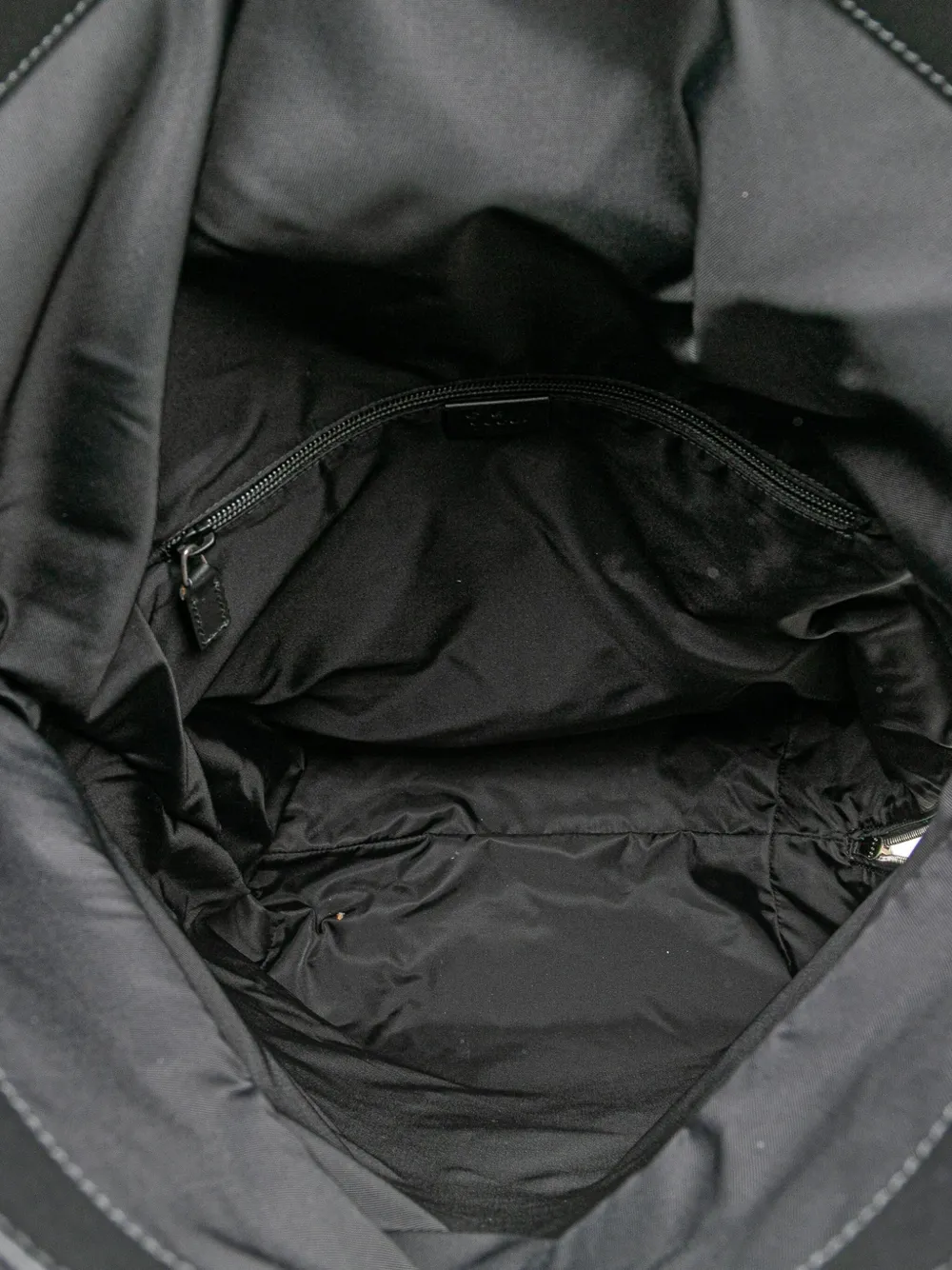 Pre-owned Gucci 2016-2025 Canvas Techno Web Fold Over Backpack In Black