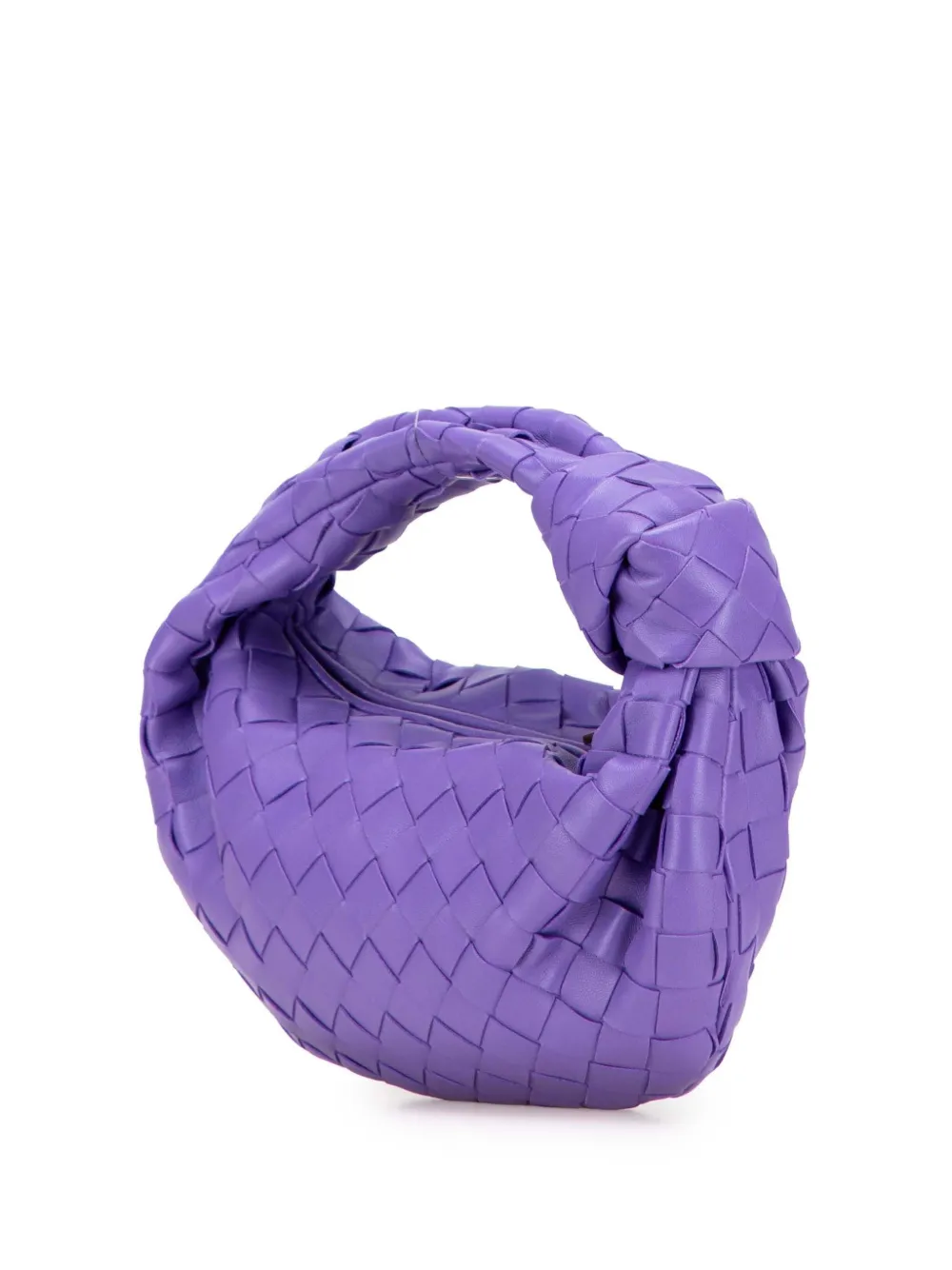 Pre-owned Bottega Veneta 2012-2025 Mini Nappa Intrecciato Jodie Hobo Bag In Purple