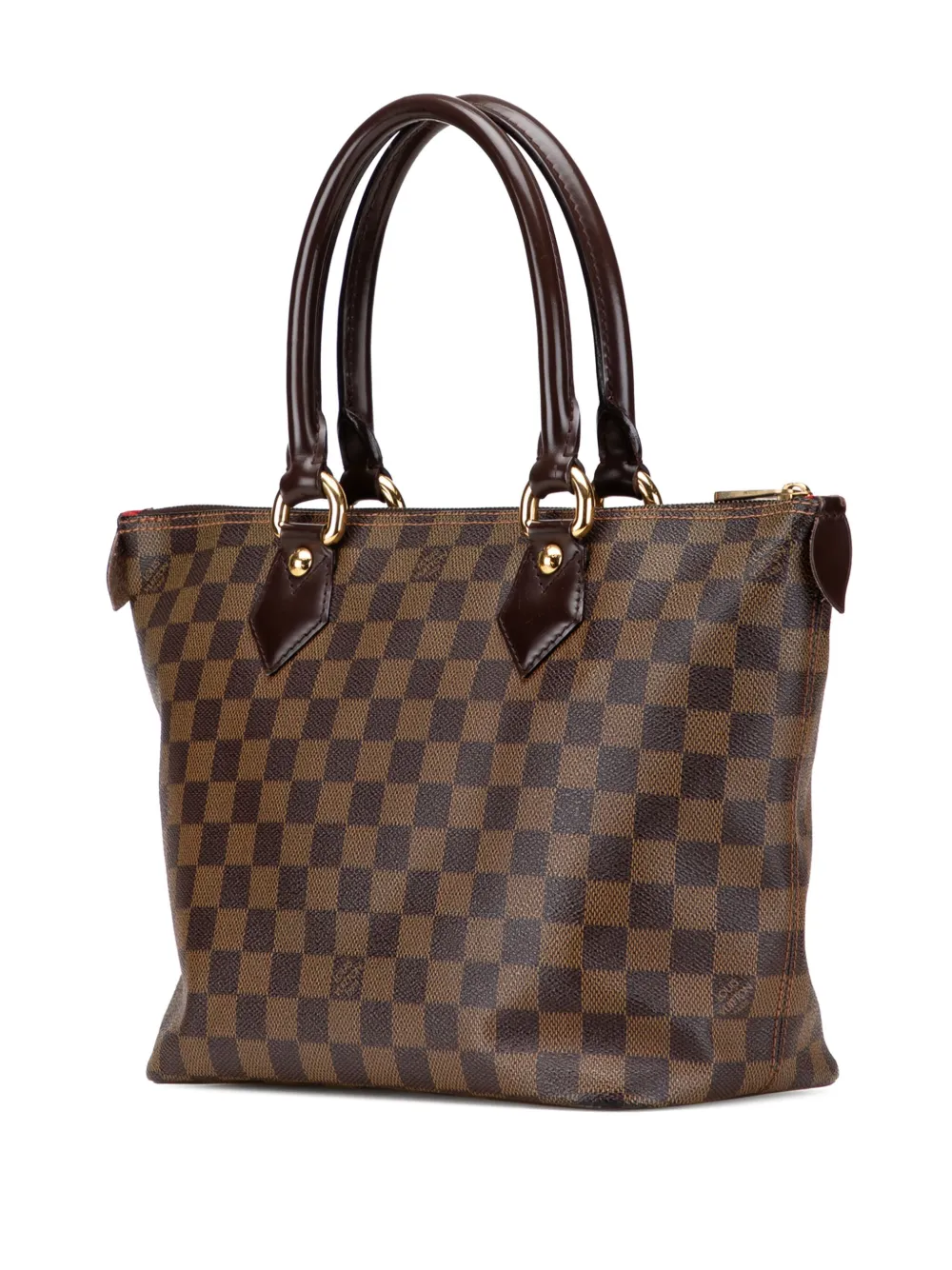 Pre-owned Louis Vuitton 2007 Damier Ebene Saleya Pm Handbag In Brown