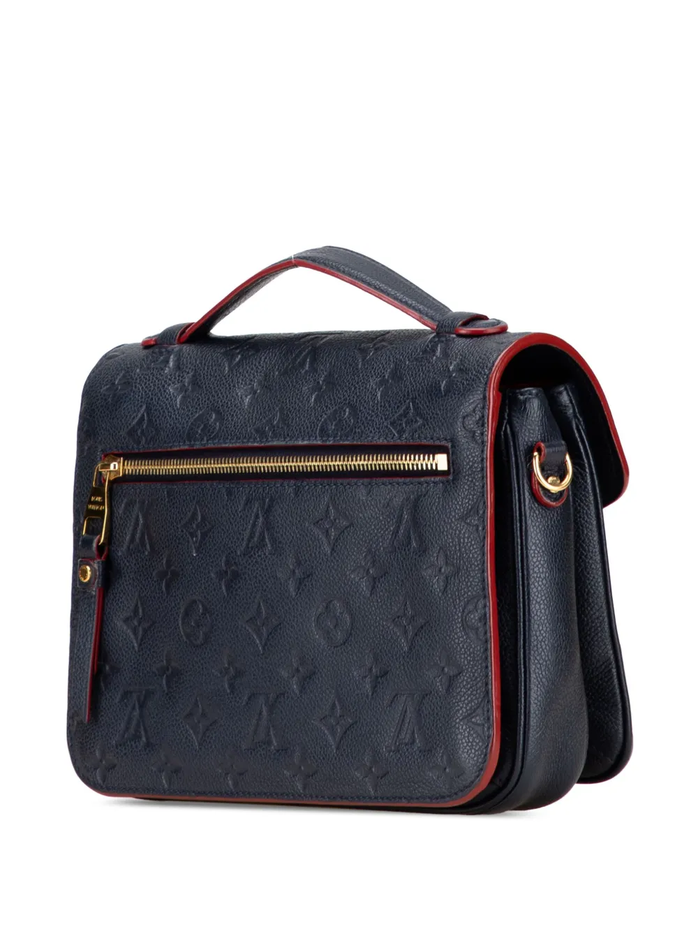 Pre-owned Louis Vuitton 2017 Monogram Empreinte Pochette Metis Satchel In Blue