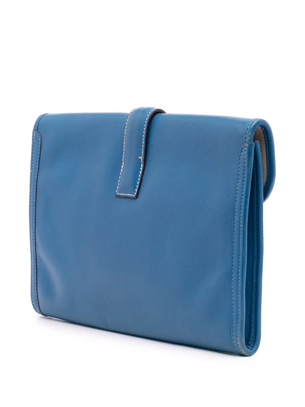 Pre-owned Hermes 2000-2014 Swift Jige Elan 29 Clutch Bag In Blue