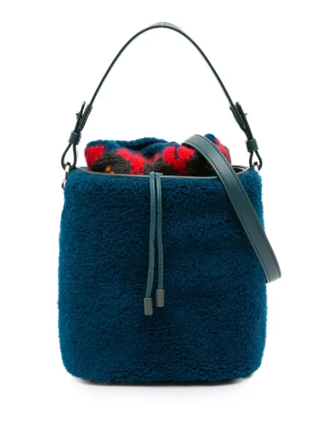 Loro Piana Pre-Owned 2021-2025 Artemis Shearling And Knit Bucket Bag satchel