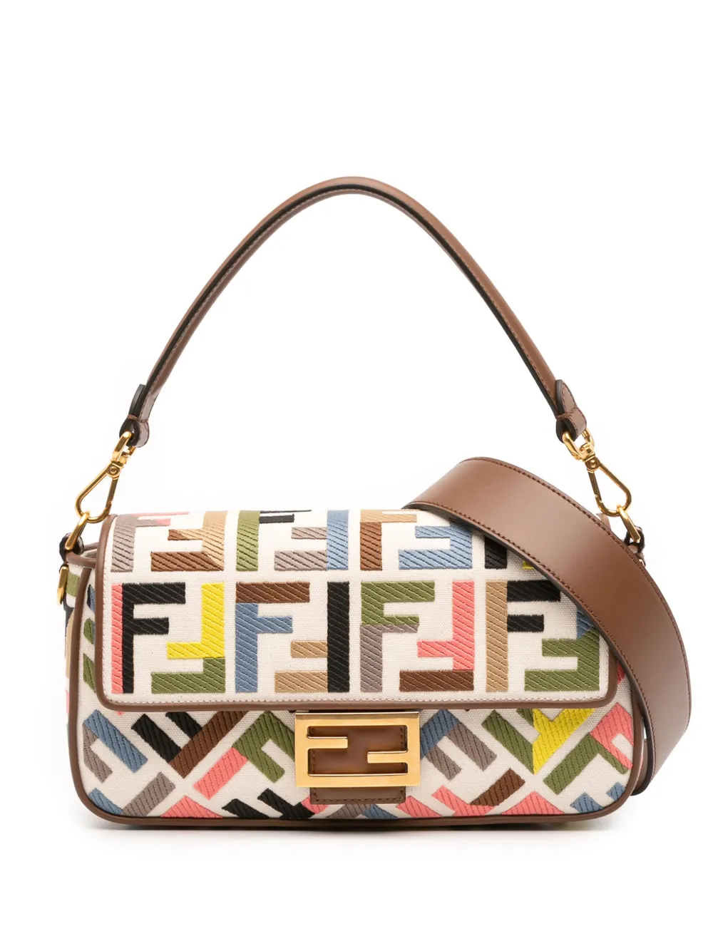 Fendi Pre-Owned 2000-2010 Zucca Canvas Embroidered Baguette satchel | Brown | Image 1